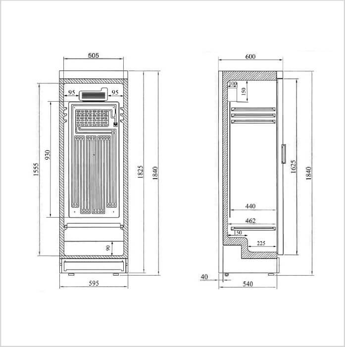 FORS Weinkühlschrank Volltür schwarz 1 Zone WK 184118 N