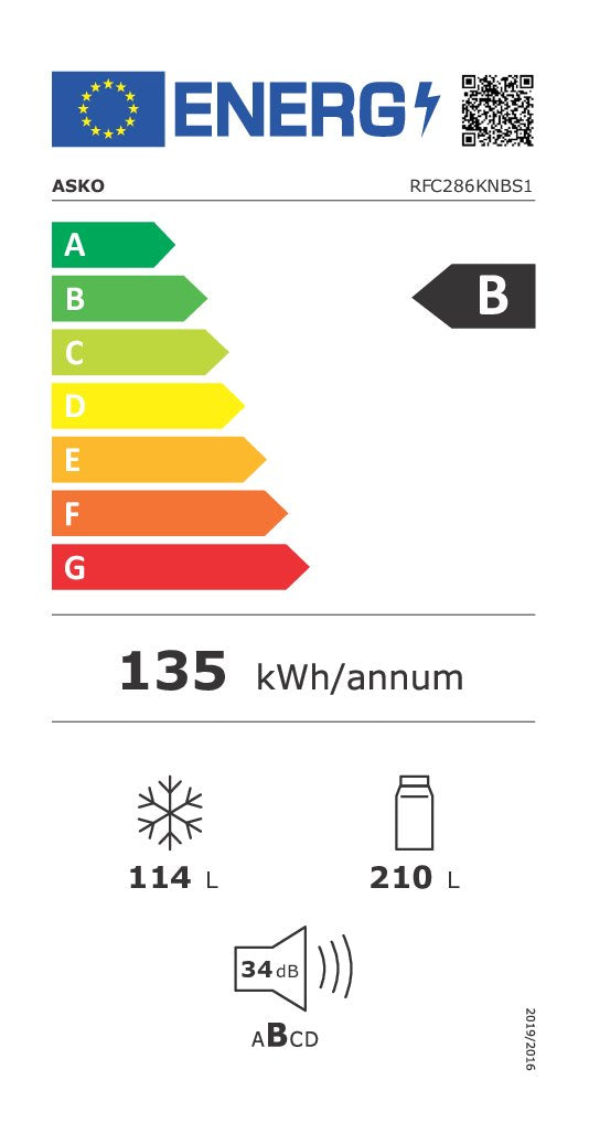 Energieetikette Kühl-Gefrierkombination RFC 286 KNBS1