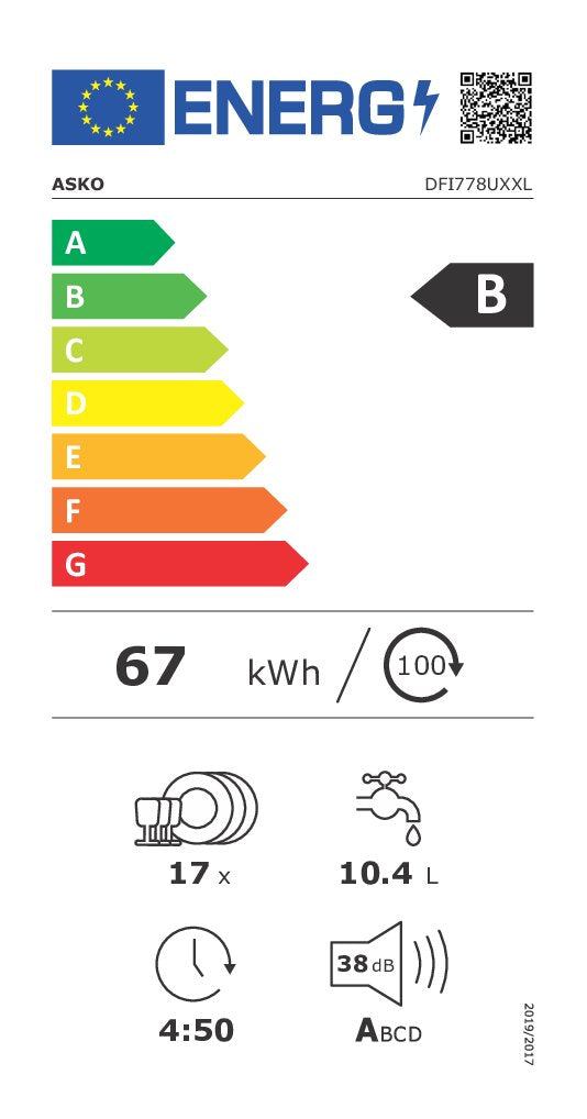 Energieetikette XXL-Geschirrspüler DFI 778UXXL