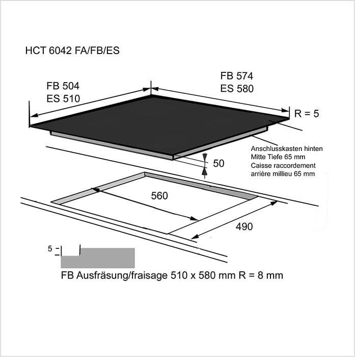 Masszeichnung FORS HCN 6042 ES