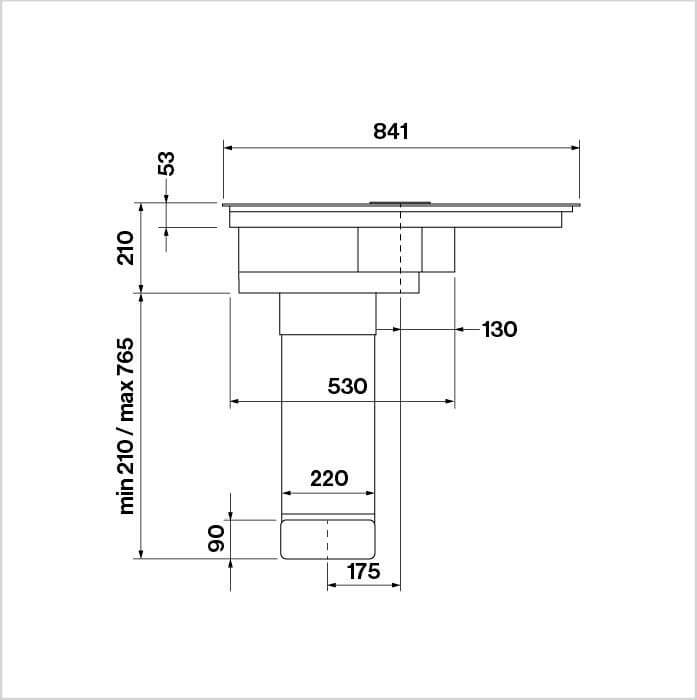 Falmec Quantum Pro 90 N Masszeichnung