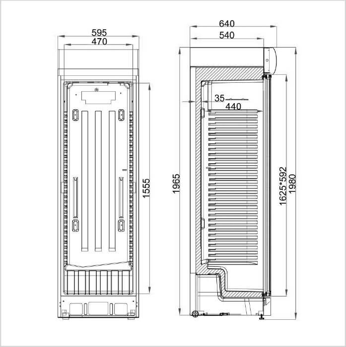 FORS Getränke-Kühlschrank Glastür/Display weiss BCDV 4000 WG