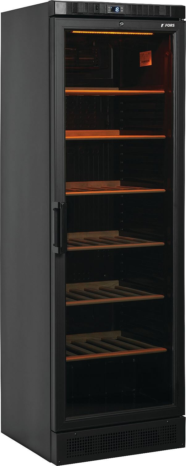 FORS Weinkühlschrank Glastür schwarz 1 Zone WK 184118 NG