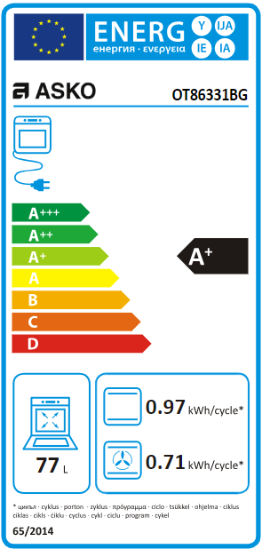 Energieetikette ASKO OT86331BG