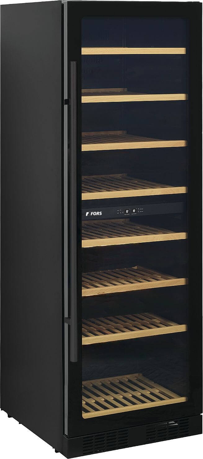 FORS Weintemperierschrank Glastür schwarz 2 Zonen VC 176163 NG