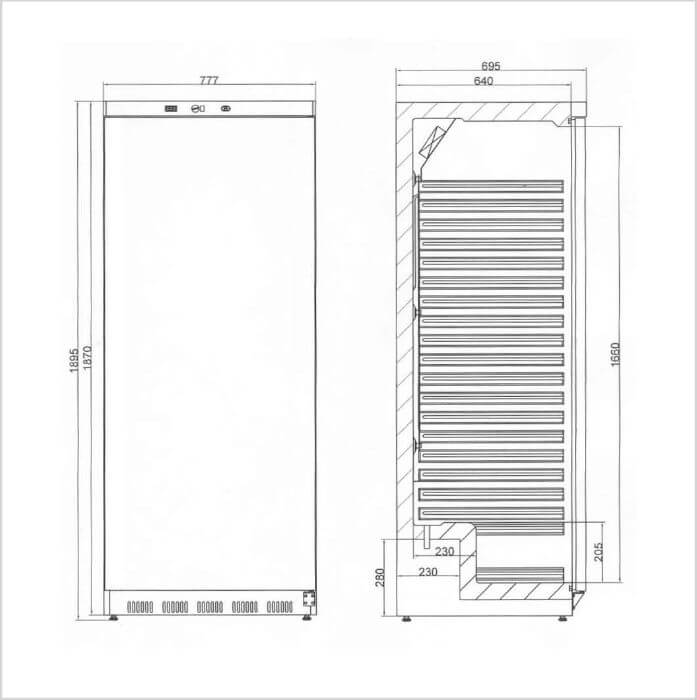 FORS Gastronomie-Kühlschrank Volltür weiss GN 2/1 GUCV 6000 W
