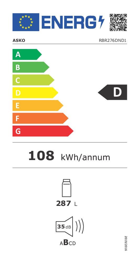Energieetikette Kühlschrank RBR 276 DND1