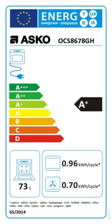 Energieetikette ASKO OCS8678GH-1