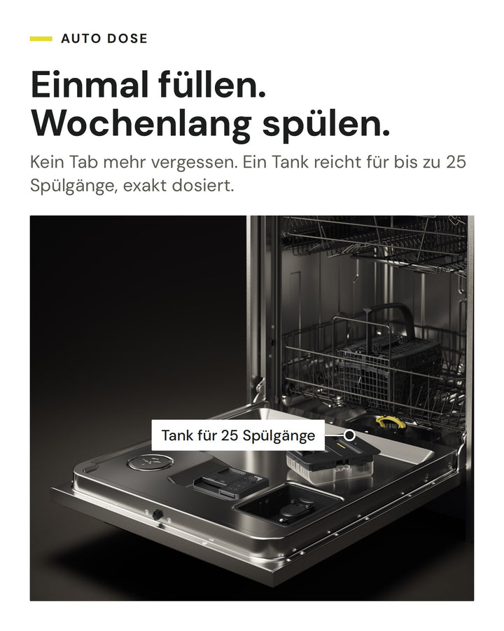 ASKO Auto Dose im DFI 778UXXL: Spülmitteltank für bis zu 25 Spülgänge