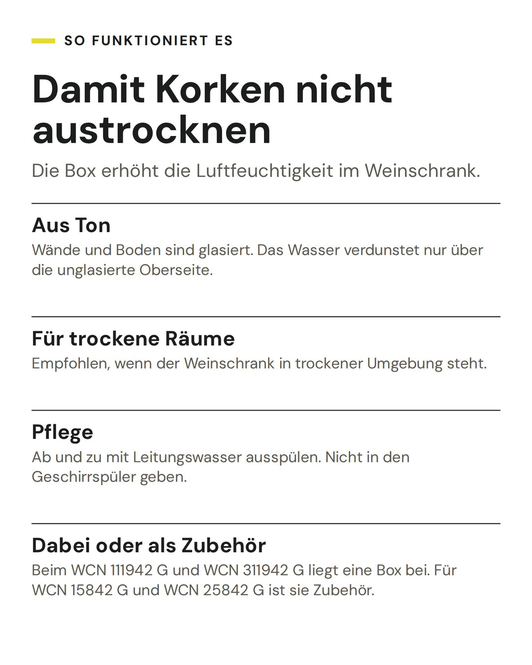 So funktioniert die ASKO Feuchtigkeitsbox aus Ton 881964: Wasser verdunstet über die unglasierte Oberseite und erhöht die Luftfeuchtigkeit