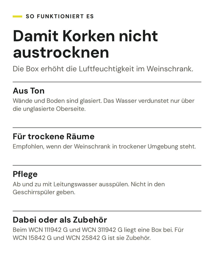 So funktioniert die ASKO Feuchtigkeitsbox aus Ton 881964: Wasser verdunstet über die unglasierte Oberseite und erhöht die Luftfeuchtigkeit