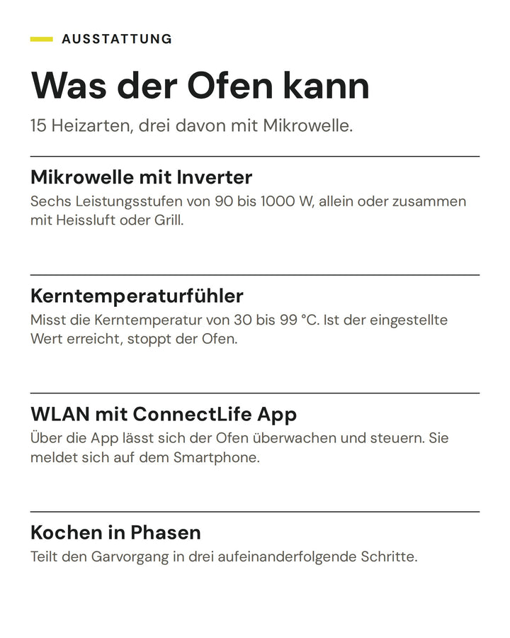 ASKO Backofen mit Mikrowelle OCM 24 BGH: Mikrowelle mit Inverter, Kerntemperaturfühler, WLAN mit ConnectLife App, Kochen in Phasen
