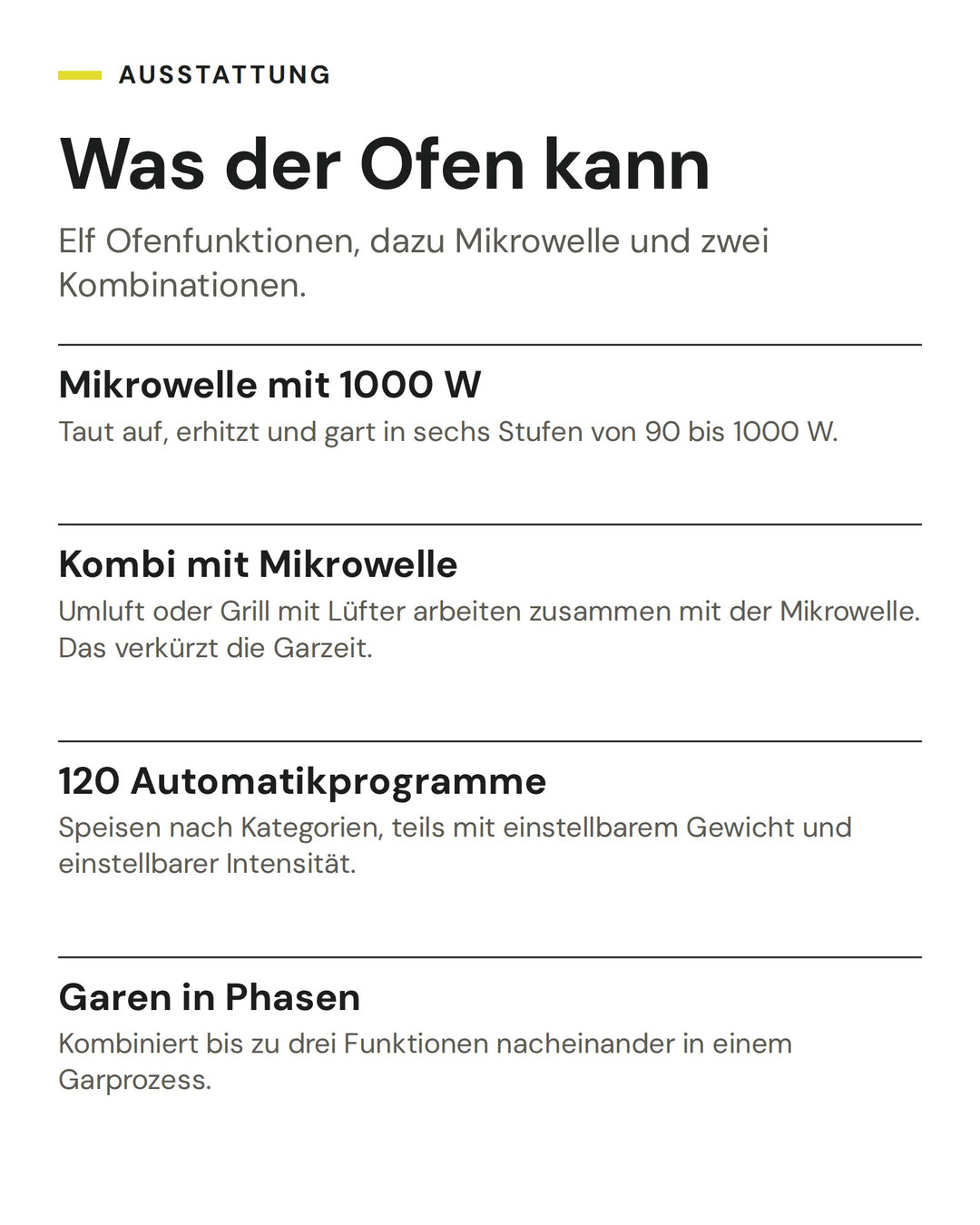 ASKO Backofen mit Mikrowelle OCM8478G: Mikrowelle mit 1000 W, Kombi mit Mikrowelle, 120 Automatikprogramme, Garen in Phasen