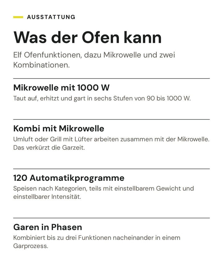 ASKO Backofen mit Mikrowelle OCM8478G: Mikrowelle mit 1000 W, Kombi mit Mikrowelle, 120 Automatikprogramme, Garen in Phasen