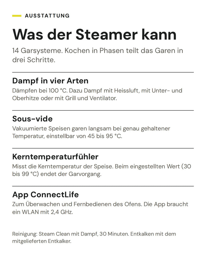 ASKO Kombisteamer OCS 26 BGH: Dampf in vier Arten, Sous-vide, Kerntemperaturfühler, App ConnectLife