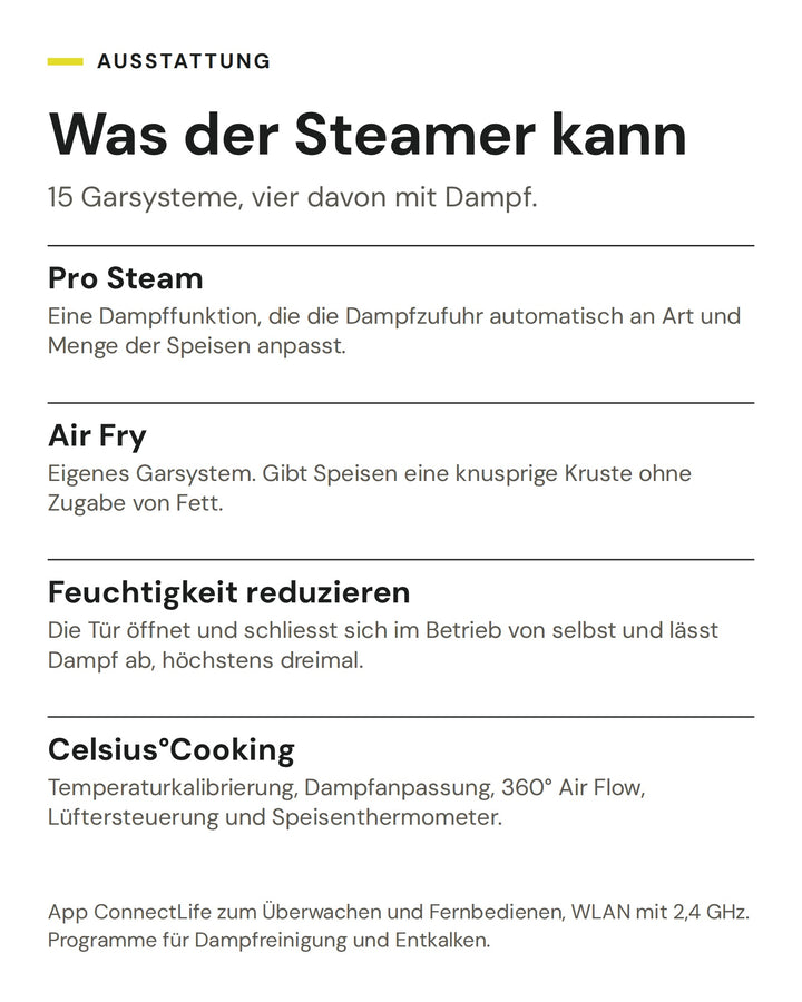 ASKO Kombisteamer OCS 84 BGH: Pro Steam, Air Fry, Feuchtigkeit reduzieren, Celsius°Cooking