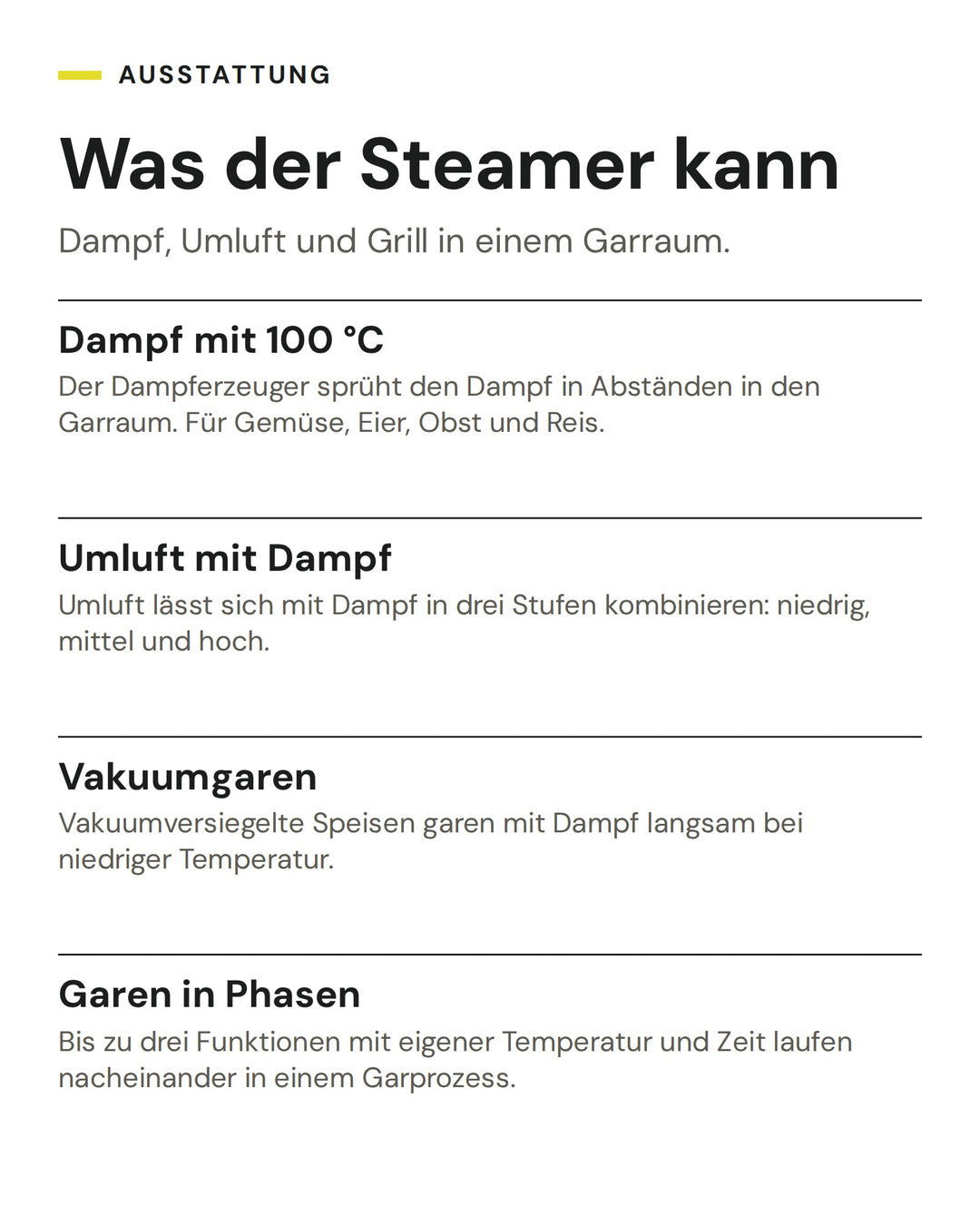 ASKO Kombisteamer OCS8678GH-1: Dampf mit 100 °C, Umluft mit Dampf, Vakuumgaren, Garen in Phasen