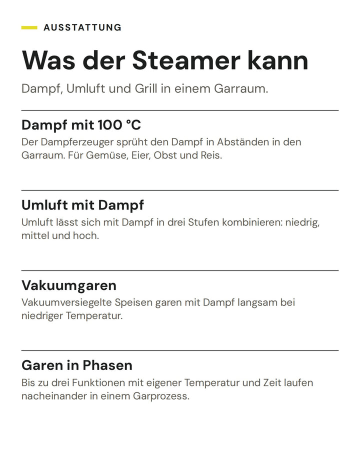 ASKO Kombisteamer OCS8678GH-1: Dampf mit 100 °C, Umluft mit Dampf, Vakuumgaren, Garen in Phasen
