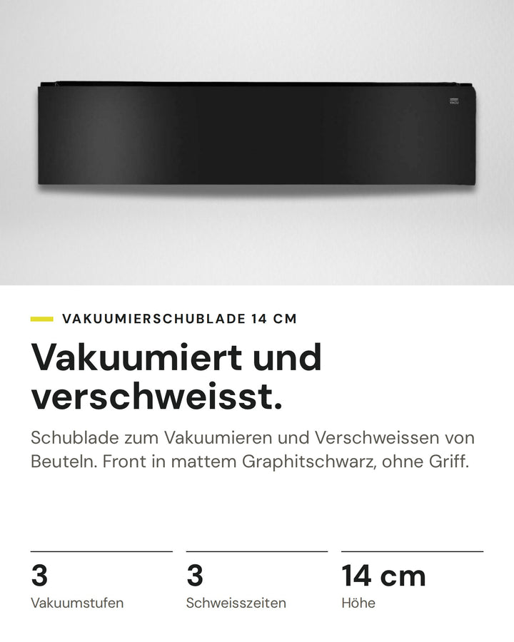 ASKO Vakuumierschublade ODV8127A auf einen Blick: Vakuumstufen 3, Schweisszeiten 3, Höhe 14 cm