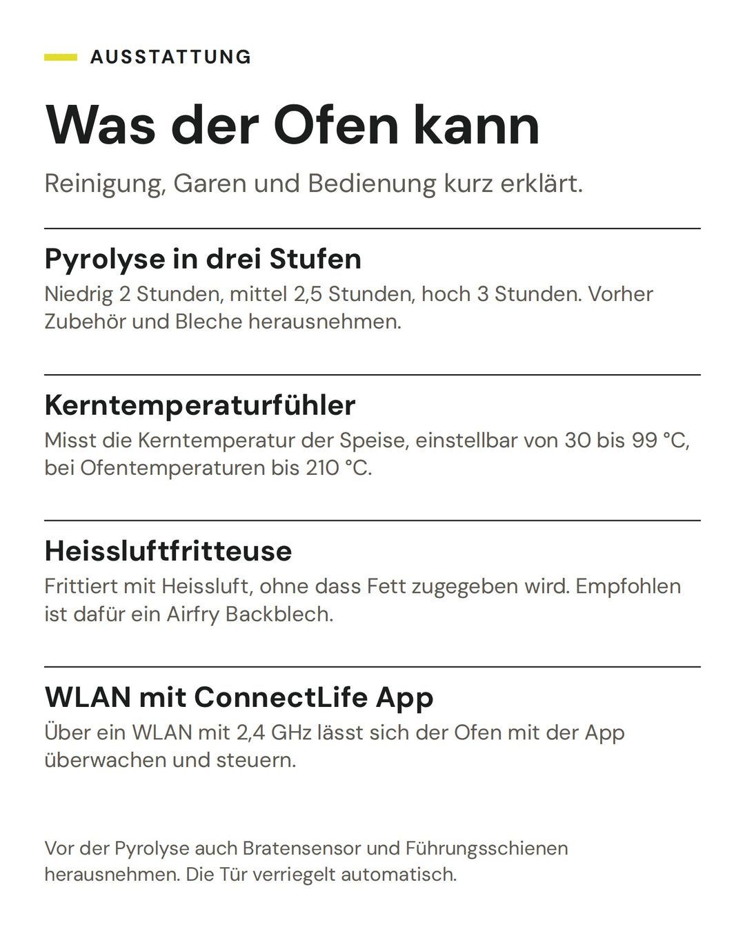 ASKO Backofen OTP 26 BGH: Pyrolyse in drei Stufen, Kerntemperaturfühler, Heissluftfritteuse, WLAN mit ConnectLife App