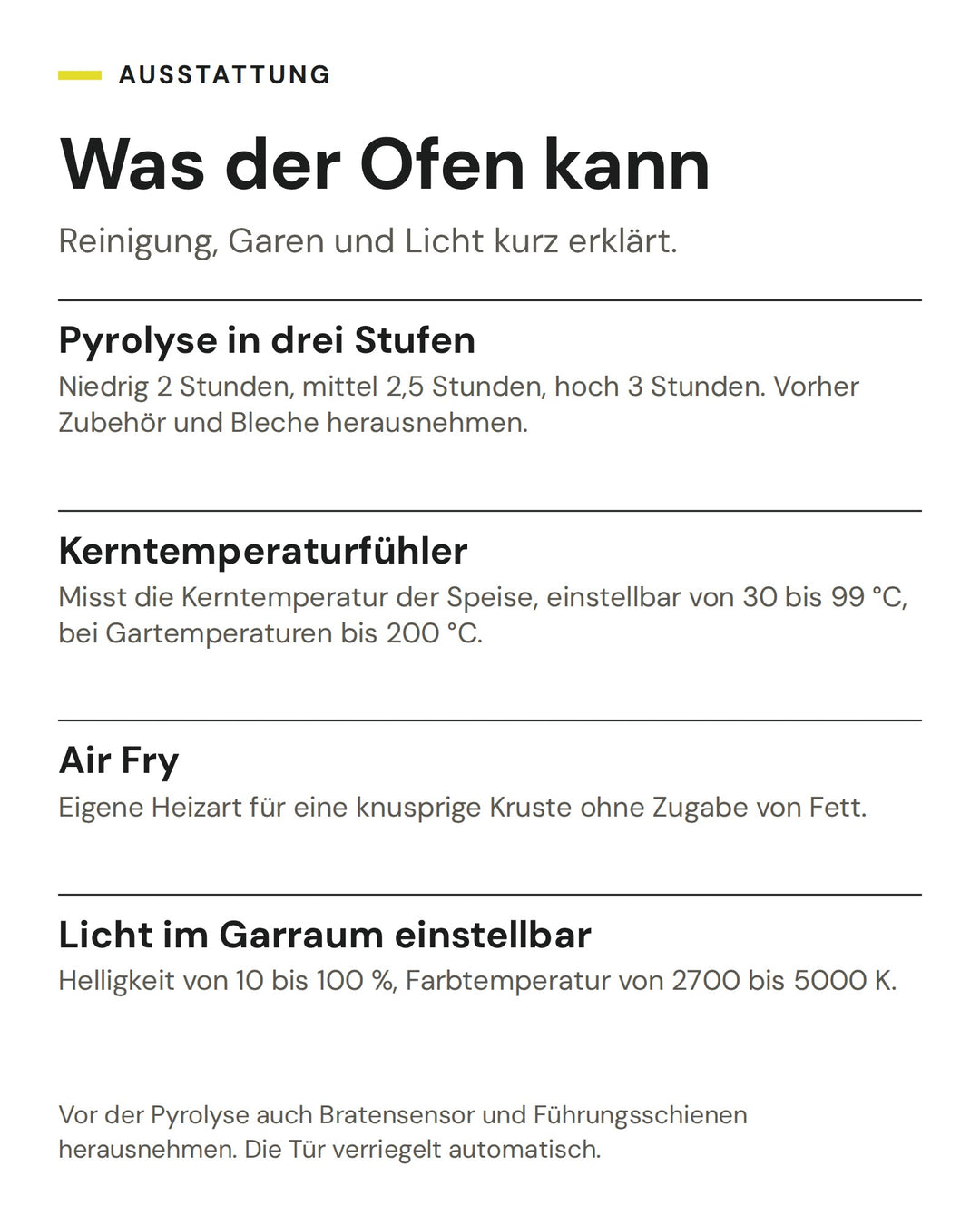ASKO Backofen OTP 86 BGH: Pyrolyse in drei Stufen, Kerntemperaturfühler, Air Fry, Licht im Garraum einstellbar