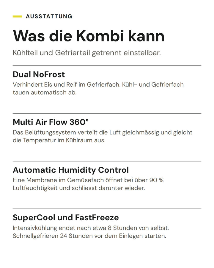 ASKO Kühl-Gefrier-Kombination RBC 276 SND1: Dual NoFrost, Multi Air Flow 360°, Automatic Humidity Control, SuperCool und FastFreeze