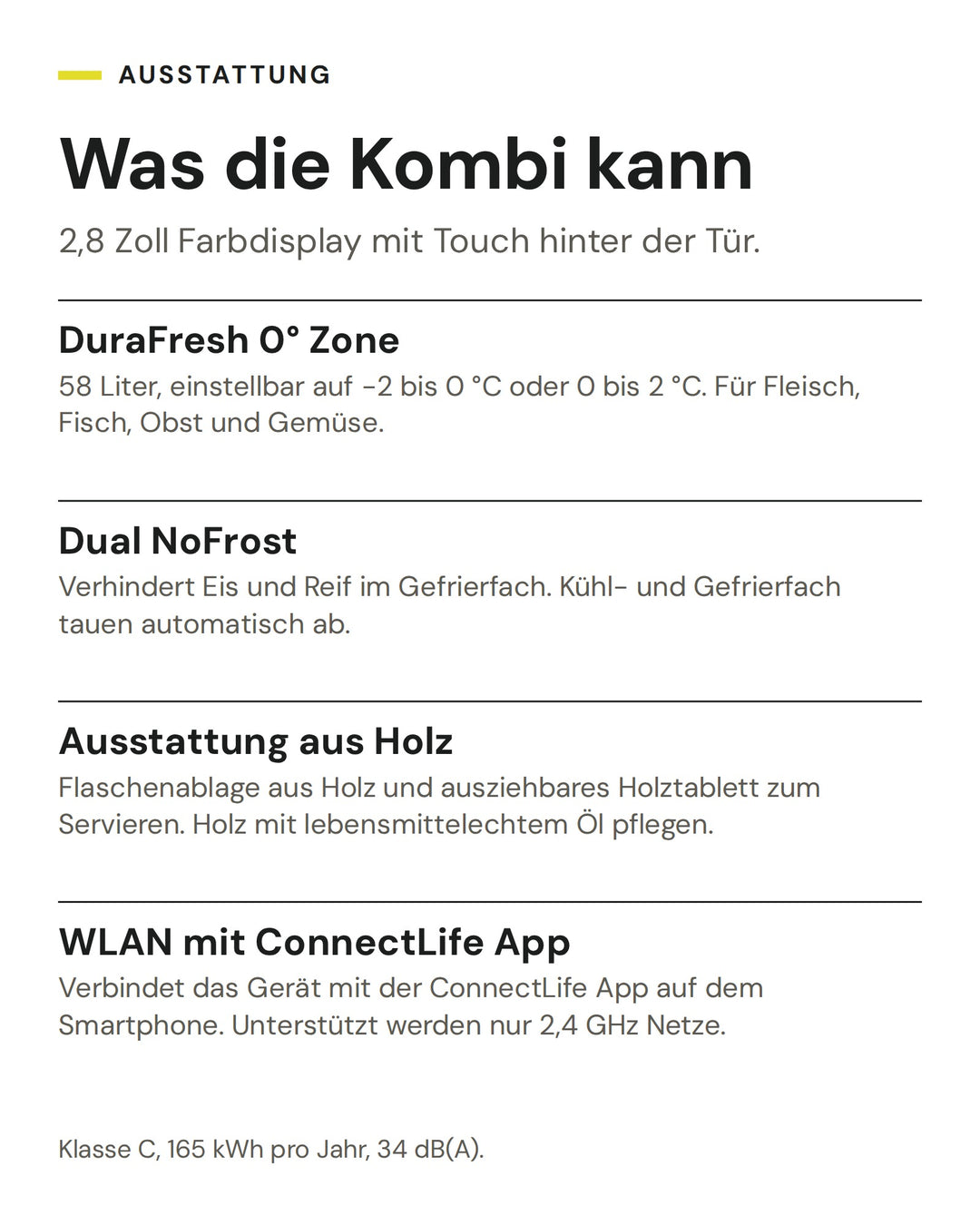 ASKO Kühl-Gefrier-Kombination RBC 576 DNC1: DuraFresh 0° Zone, Dual NoFrost, Ausstattung aus Holz, WLAN mit ConnectLife App