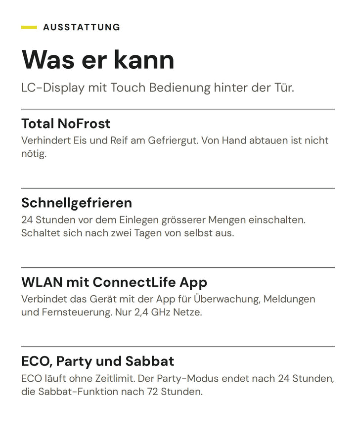 ASKO Gefrierschrank RBF 276 DND1: Total NoFrost, Schnellgefrieren, WLAN mit ConnectLife App, ECO, Party und Sabbat