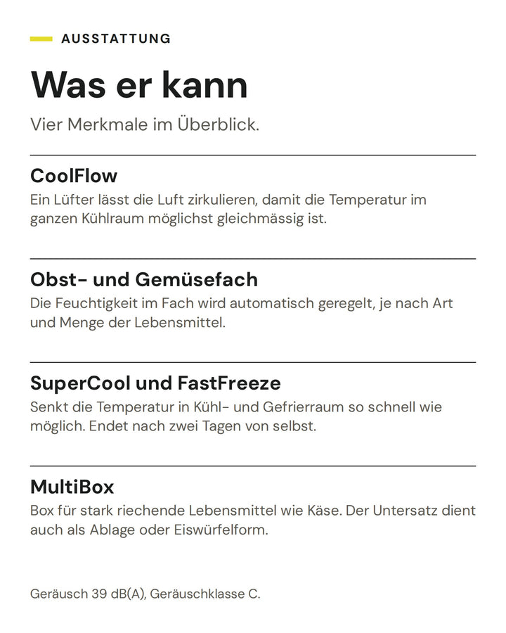 ASKO Kühlschrank RFB 31231 EI: CoolFlow, Obst- und Gemüsefach, SuperCool und FastFreeze, MultiBox