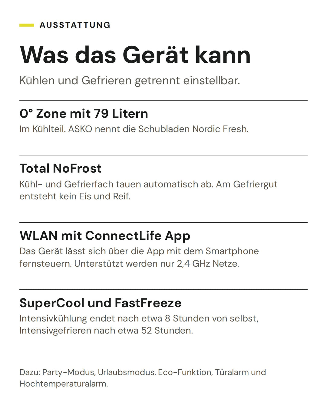 ASKO Kühl-Gefrier-Kombination RFC 226 RNBS1: 0° Zone mit 79 Litern, Total NoFrost, WLAN mit ConnectLife App, SuperCool und FastFreeze