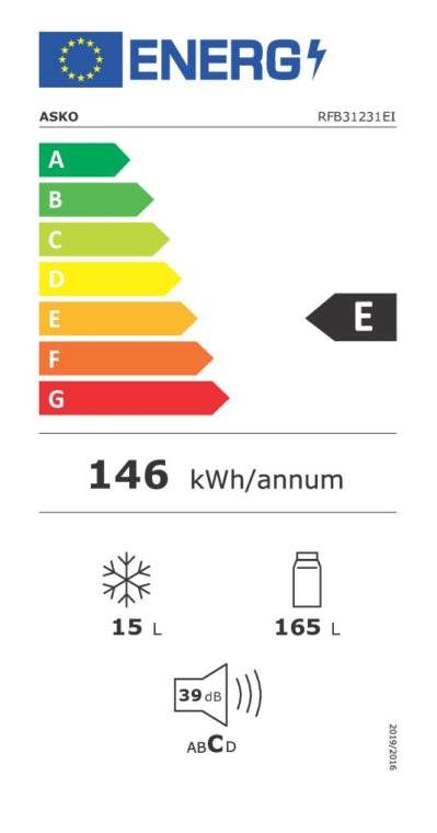 Energieetikette ASKO Kühlschrank RFB 31231 EI