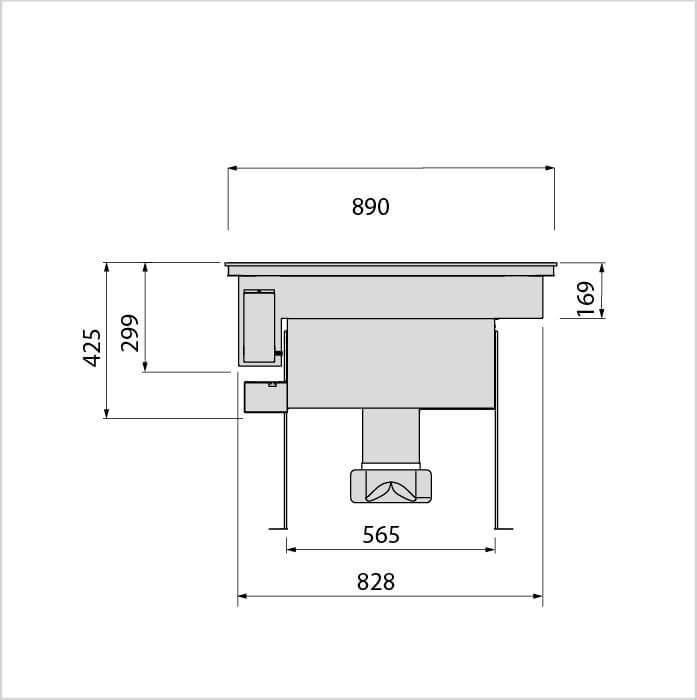 Falmec BRERA 90 NM Masszeichnung